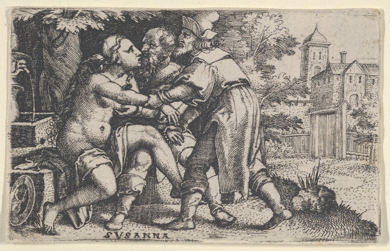 Susanna og de ældste. af Georg Pencz
