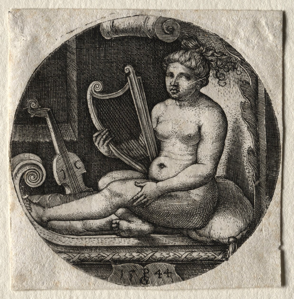 Harpespilleren, 1544. af Georg Pencz
