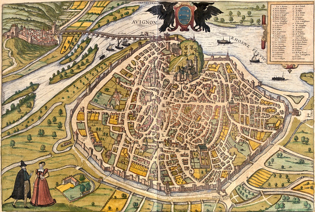 Avignon, Frankrig af Georg and Hogenberg Franz (1535 90) Braun