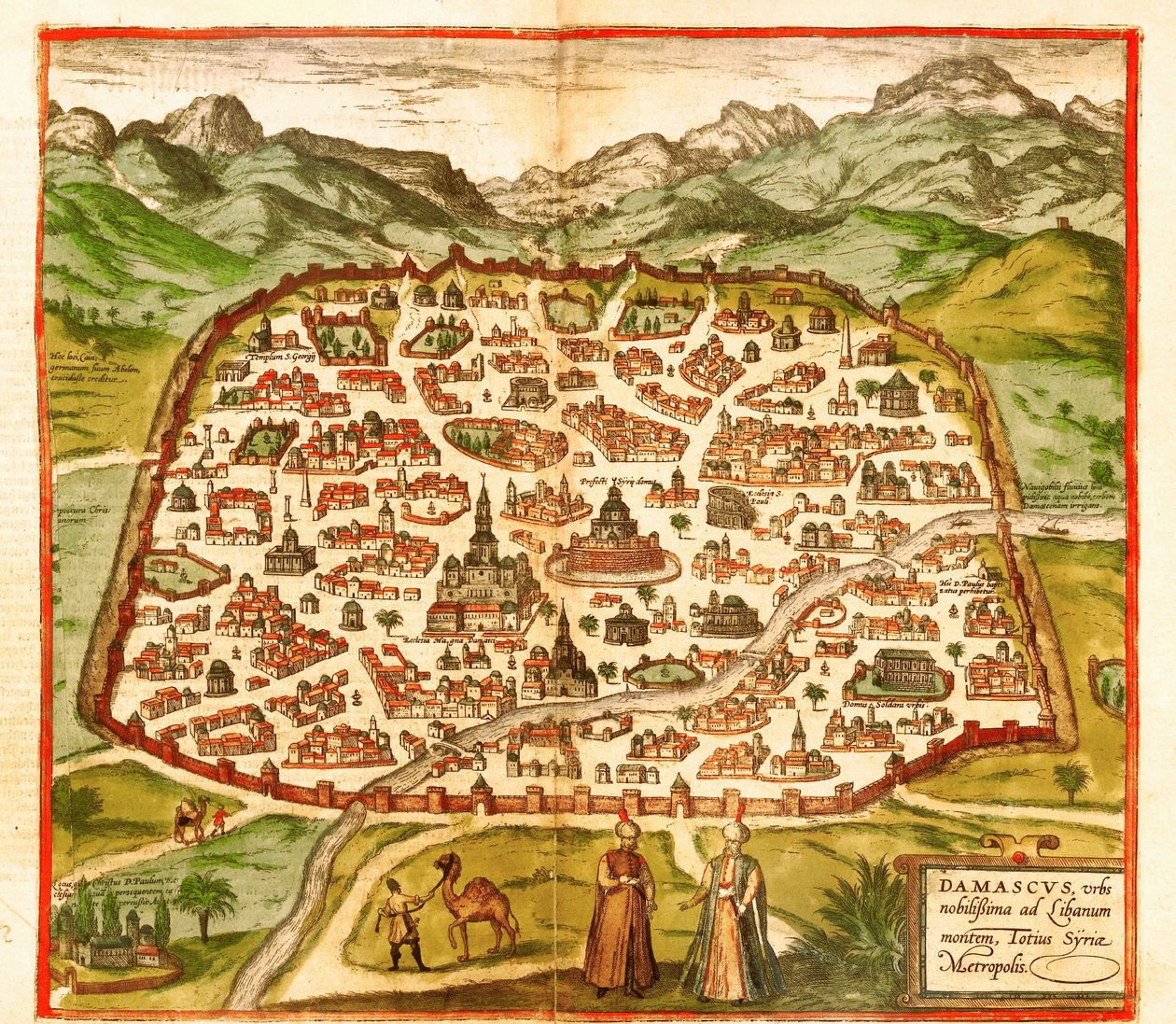 Damaskus, Syrien af Georg and Hogenberg Franz (1535 90) Braun