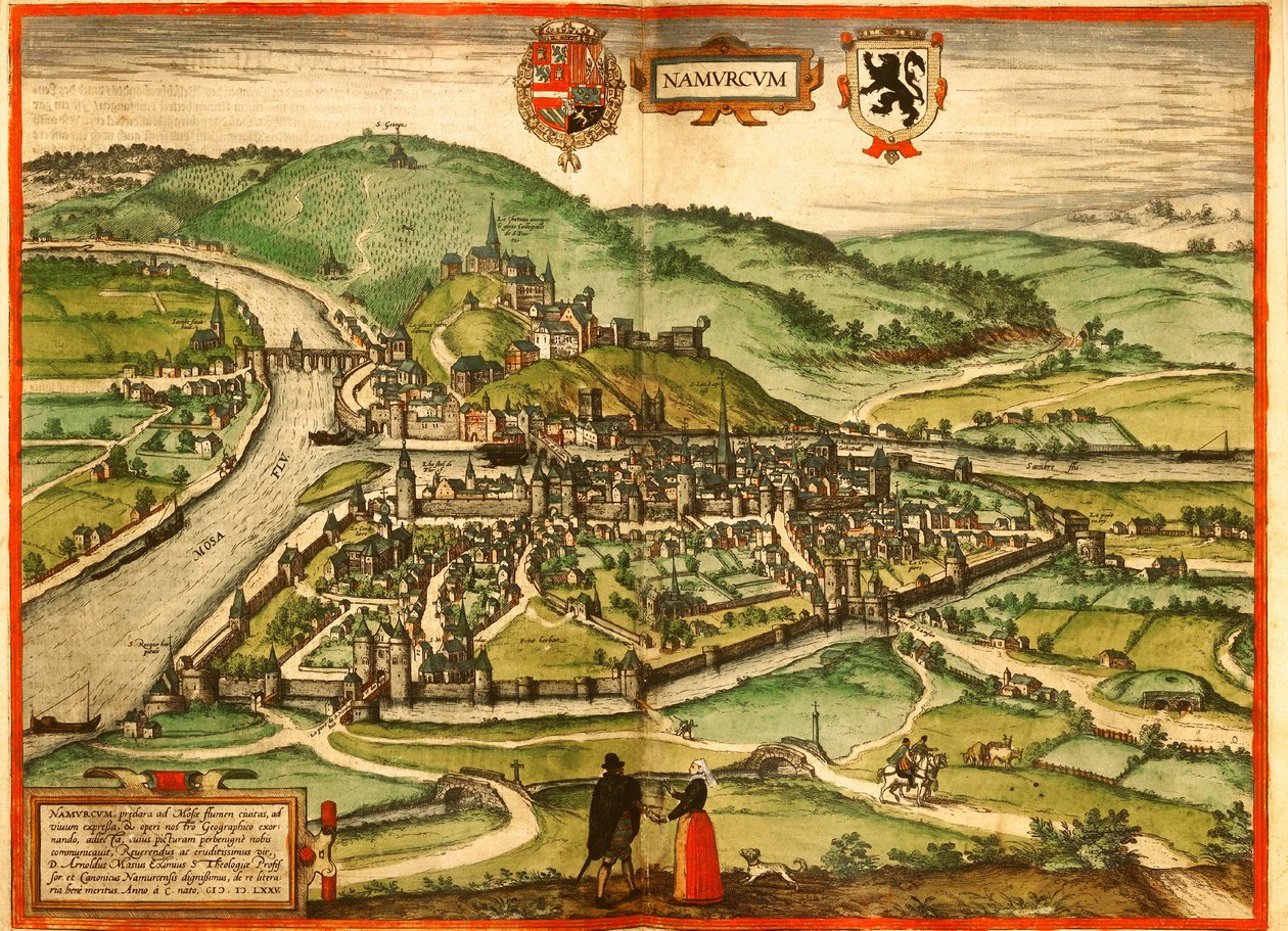 Namur, Belgien af Georg and Hogenberg Franz (1535 90) Braun