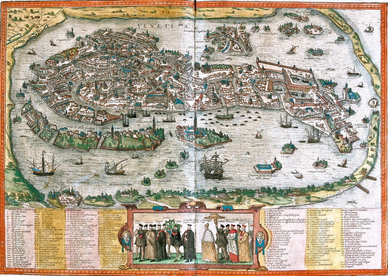 Venedig, Italien af Georg and Hogenberg Franz (1535 90) Braun