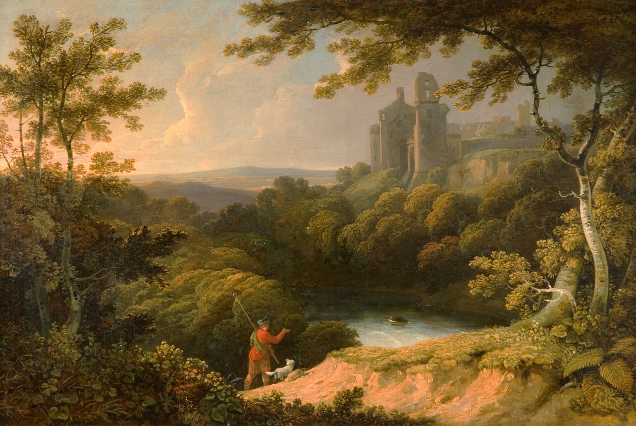 Ruinerne af Rosslyn Castle, Midlothian, 1810 af George Arnald