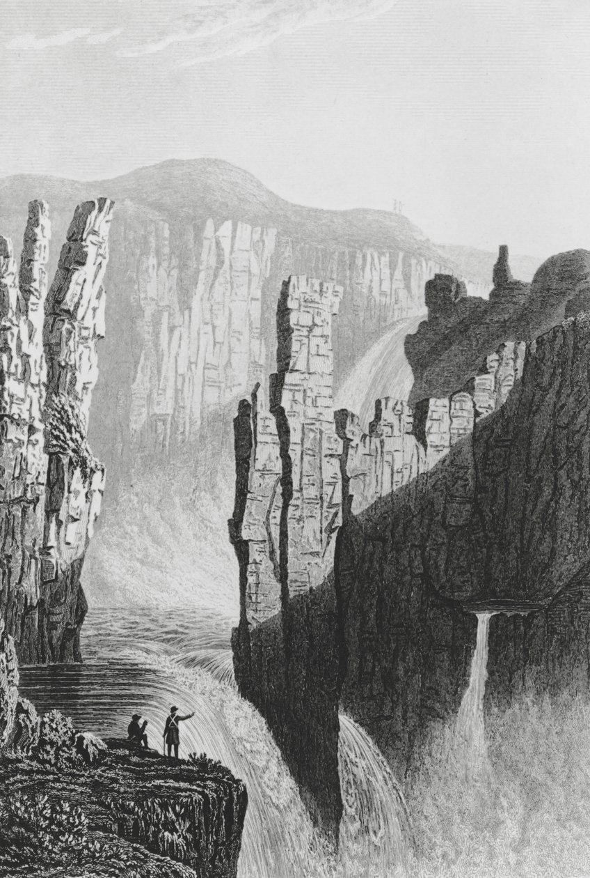 Wilberforce Falls anslået til 250 fod høje, 1823 af George Back
