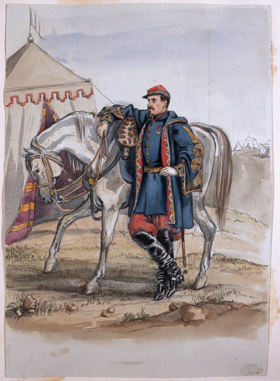 Portræt af General Clers, tidligere kommandant for Zouaves, fra et album med malerier og skitser kendt som 