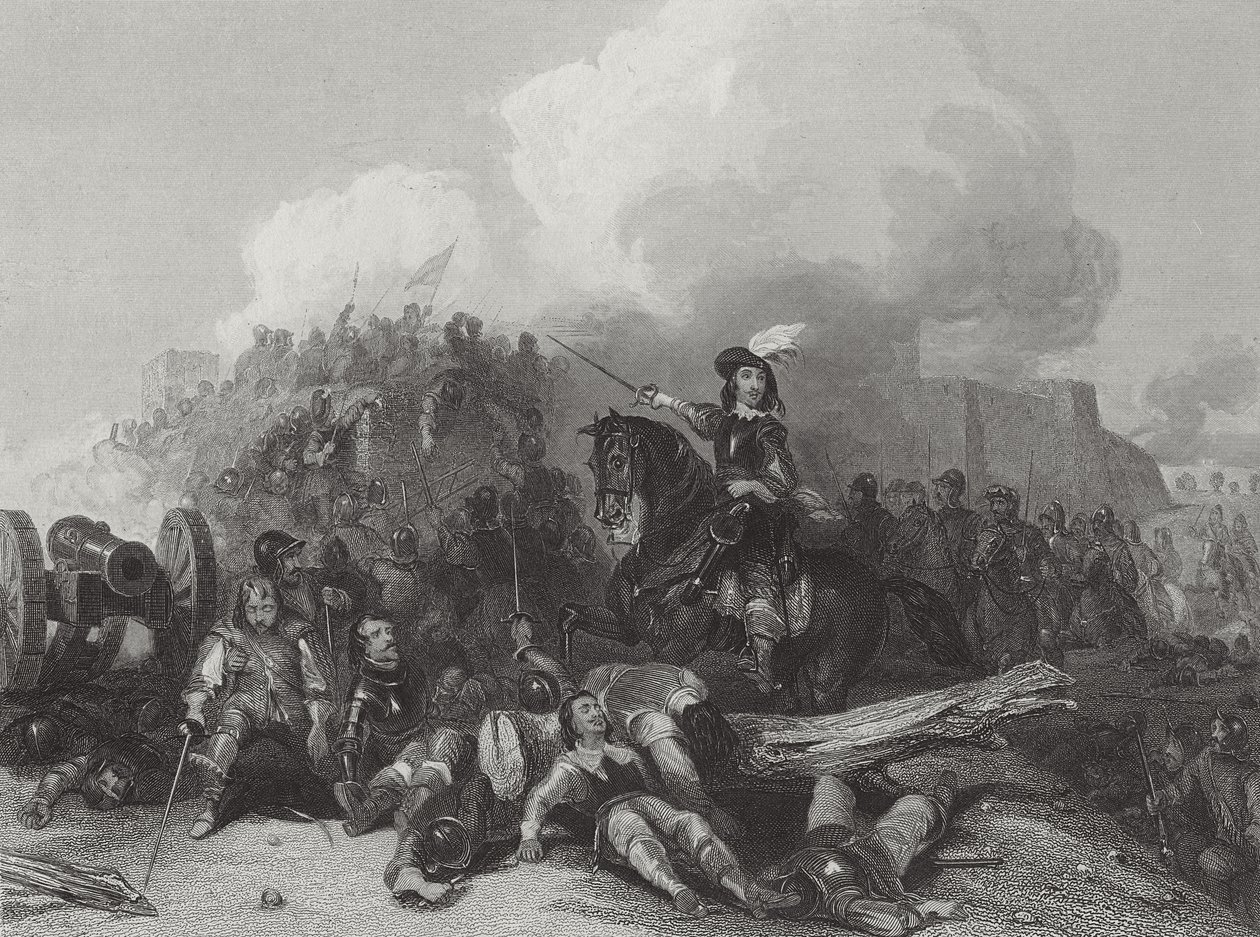 Storming of Bristol, indgraveret af J.C. Varrall 1844 af George Cattermole