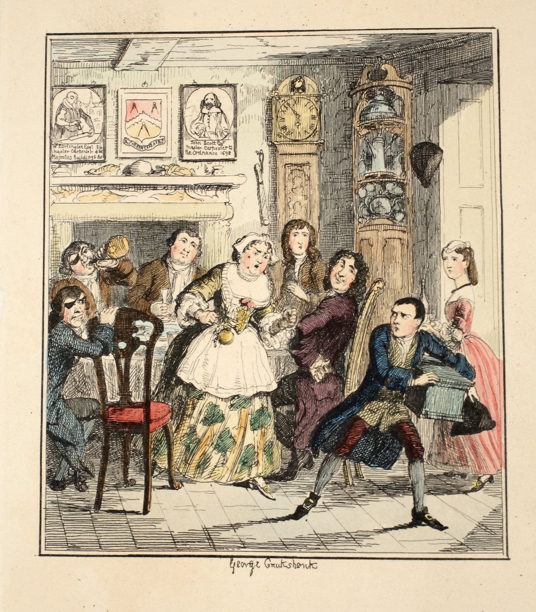 Må jeg blive forbandet mumlede Jack Sheppard, hvis jeg nogensinde prøver at være ærlig igen, illustration fra Jack Sheppard: A Romance af William Harrison Ainsworth, udgivet 1839 (håndfarvet radering) af George Cruikshank