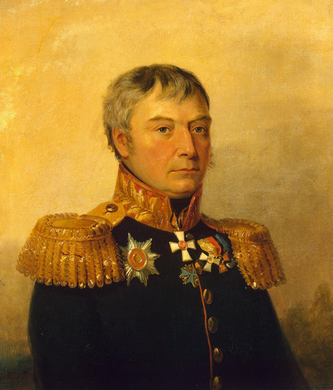 Portrættet af den russiske general Apollon Stepanovich Zhemchuzhnikov i Militærgalleriet i Vinterpaladset af George Dawe