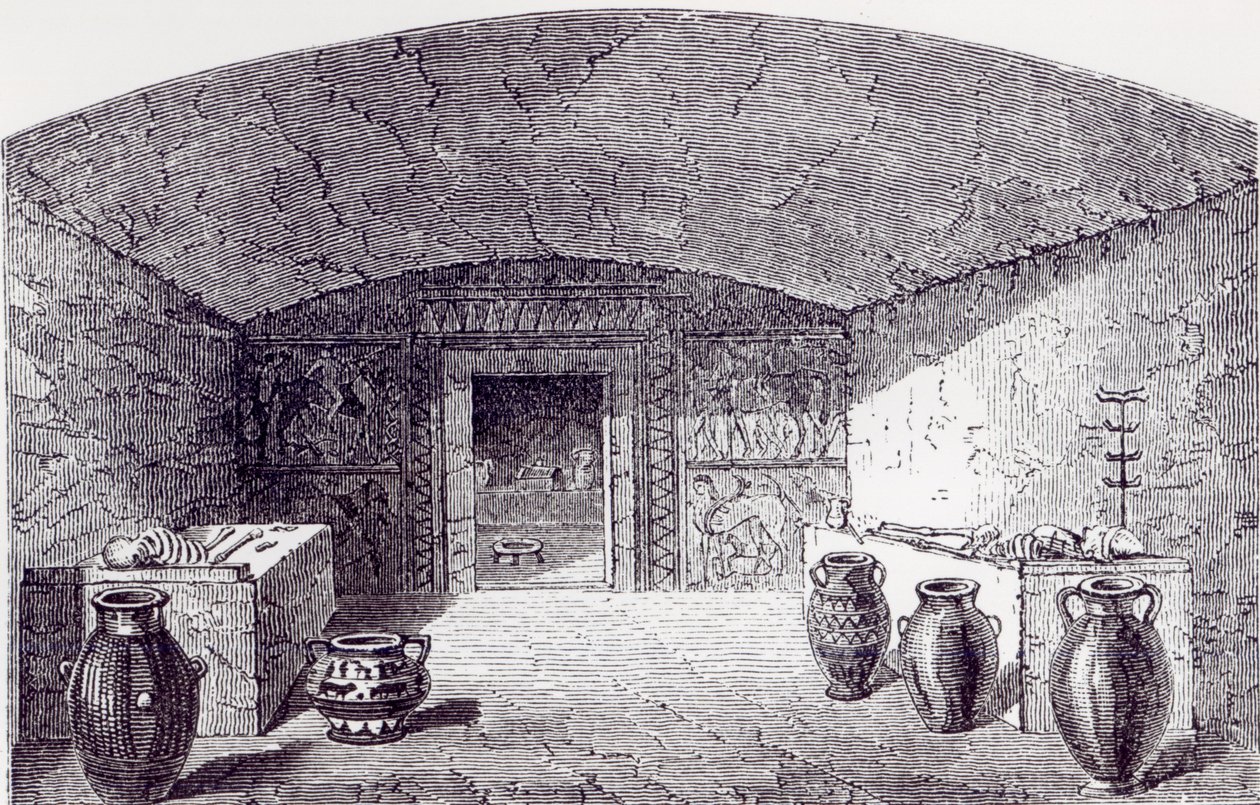 Grotta Campana på tidspunktet for dens opdagelse i 1842-3 af George Dennis