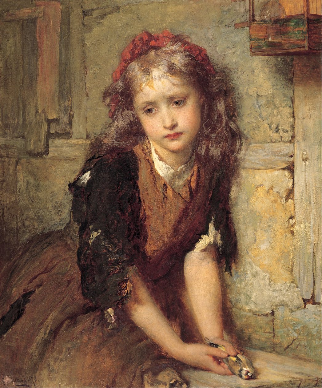 Den døde guldfinke (alt hvad der var tilbage at elske) af George Elgar Hicks