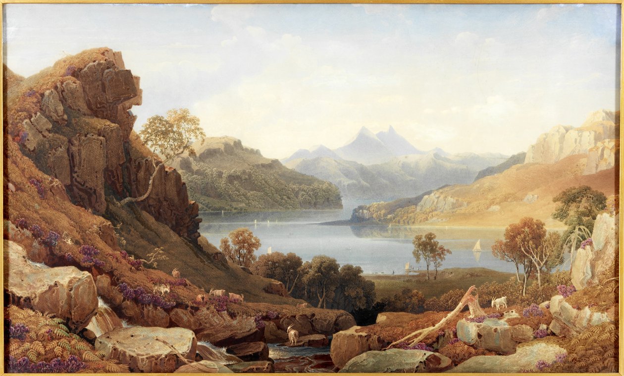 A Loch in Argyll (akvarel på papir) af George Fennel Robson
