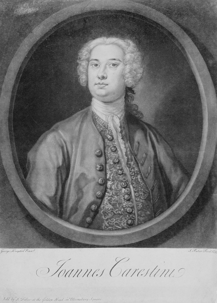 Giovanni Carestini (ca. 1704-c. 1760), 1735 (mezzotint) af George Knapton