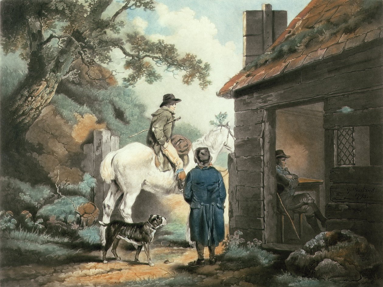 The Turnpike Gate, graveret af William Ward (1766-1826), udgivet af James Linnell, 1806 (mezzotint-stik) af George Morland