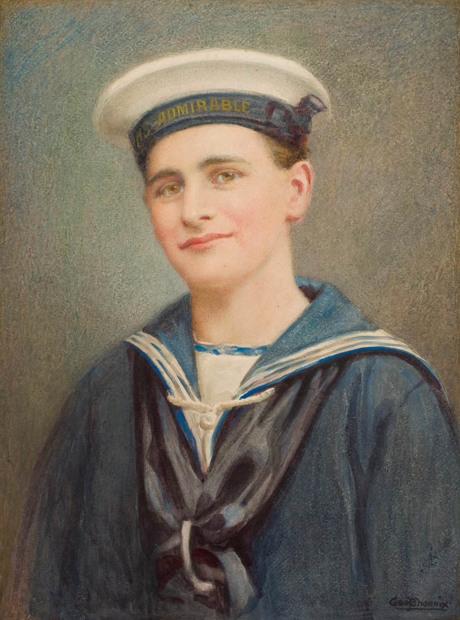 Portræt af en sømand, ca. 1915-35 (wc på papir) af George Phoenix