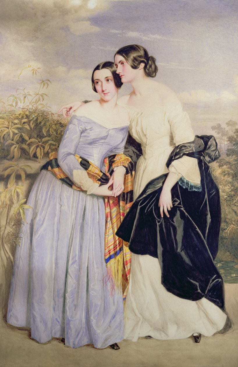 Fru Partridge og hendes søster Miss Croker, ca. 1850 af George Richmond