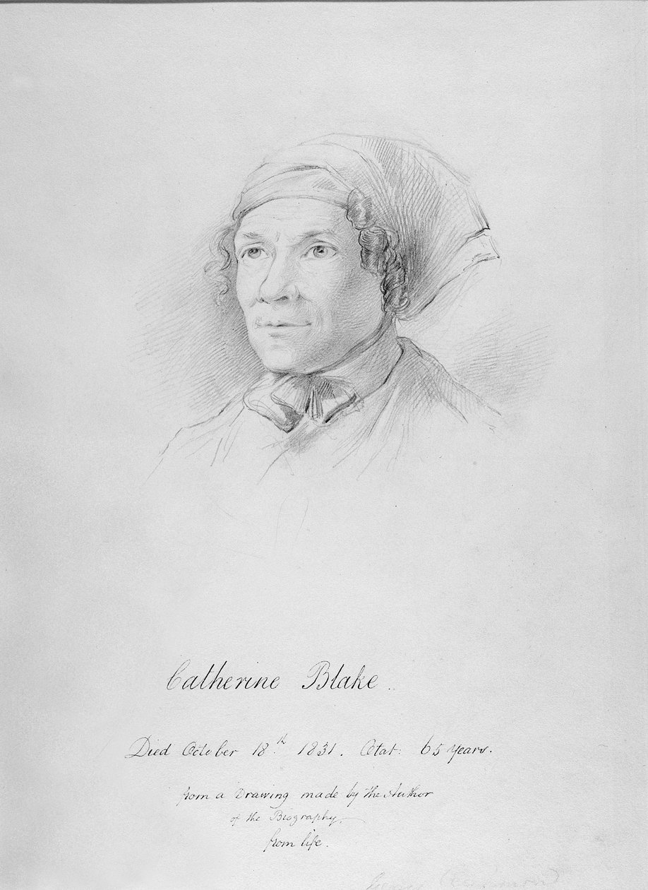 Portræt af Catherine Blake (1762-1831) efter en tegning af Frederick Tatham, ca. 1830 af George Richmond