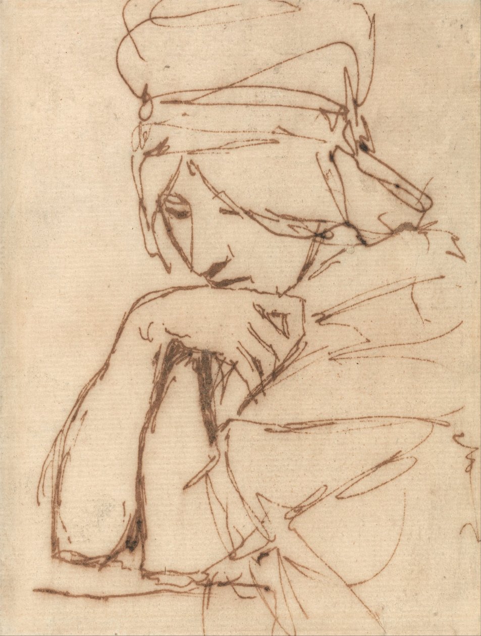 En eftertænksom dame af George Romney
