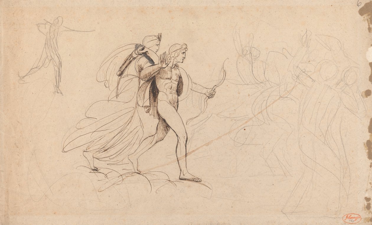 Apollo og Diana for ødelæggelsen af Niobes -børn af George Romney