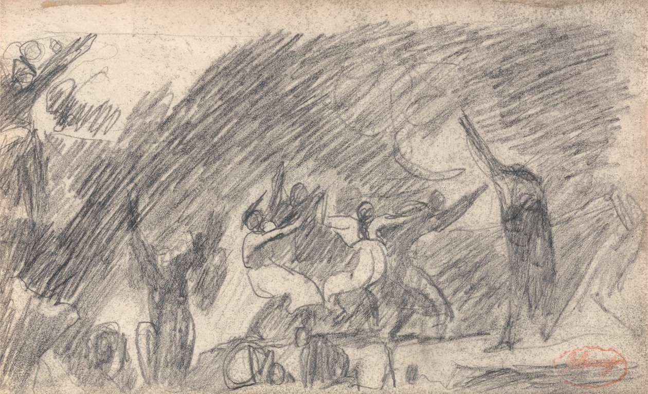 MacBeth i Witches Cave- Andet besøg af George Romney