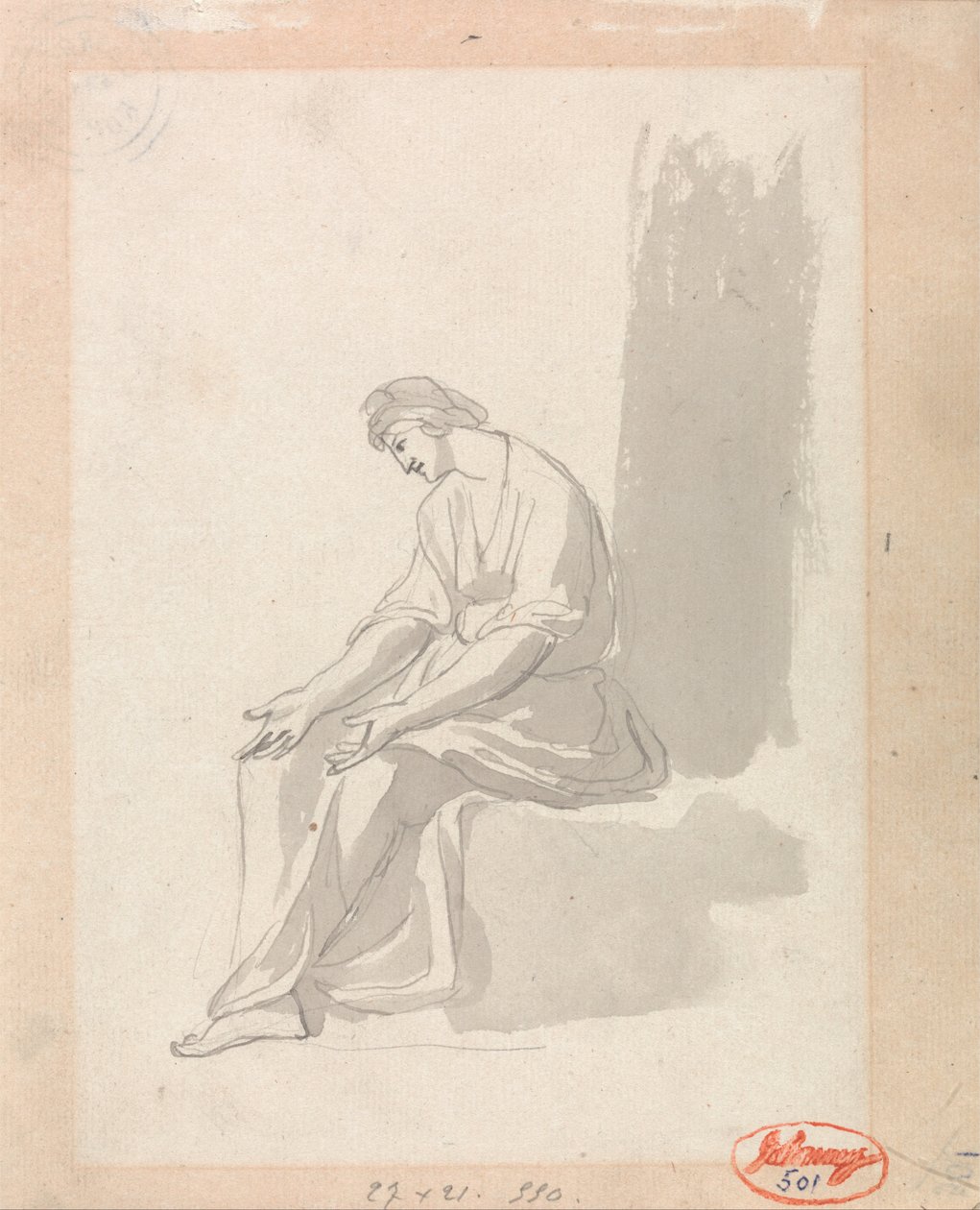 Siddende kvinde af George Romney
