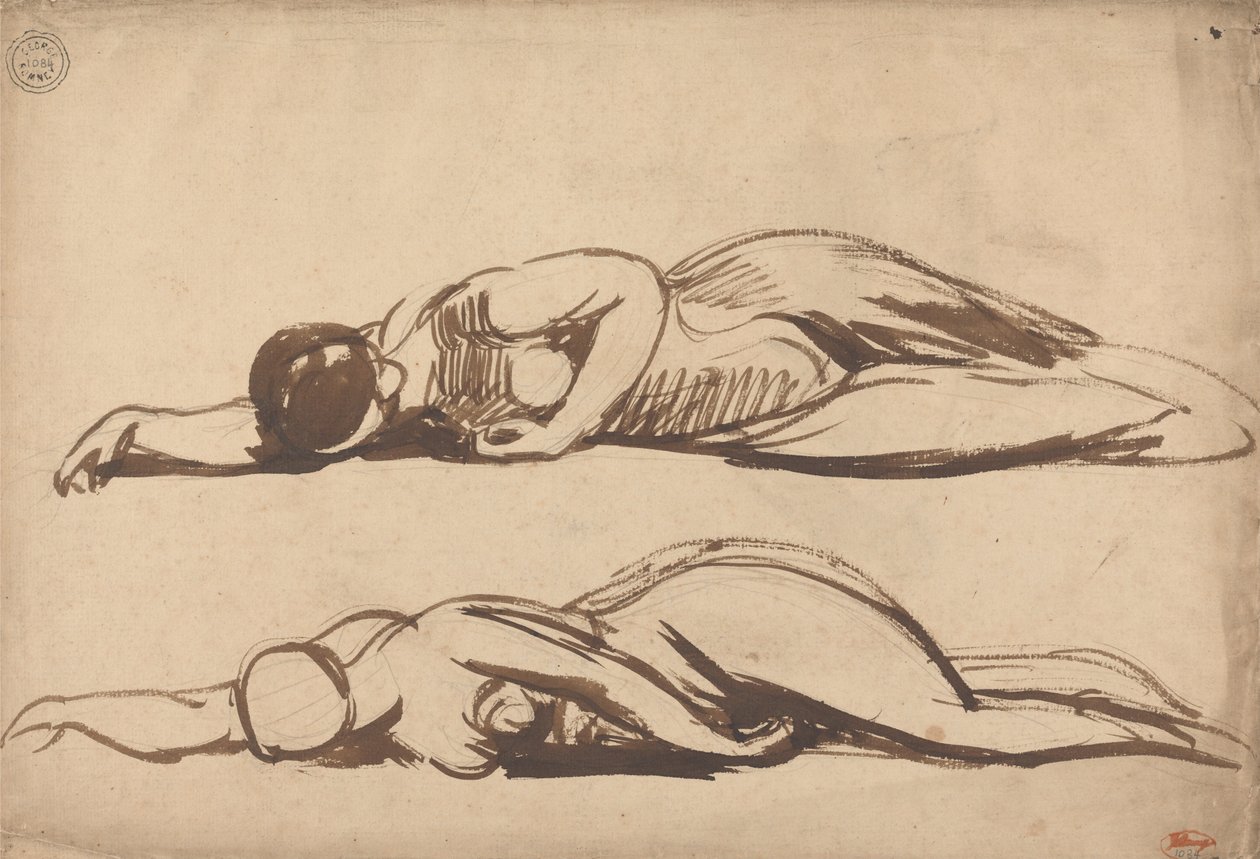 Skitser af en udbredt kvinde af George Romney