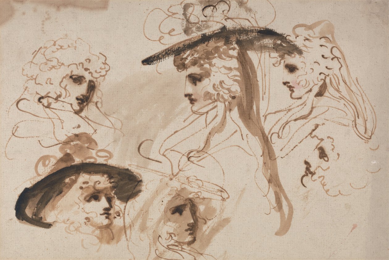 Undersøgelser til leder af en dame (Undersøgelser af et kvindehoved) af George Romney