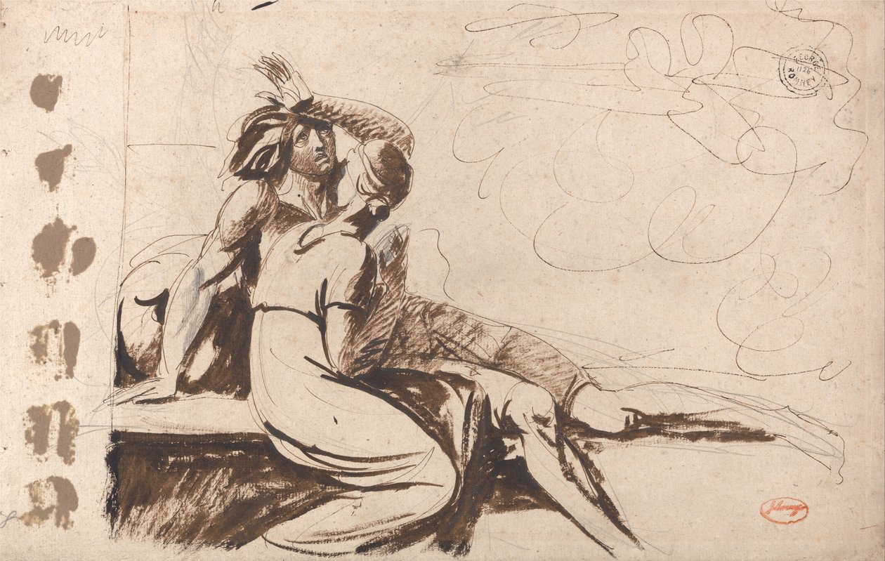 To elskere (mand vågner op fra en drøm) af George Romney