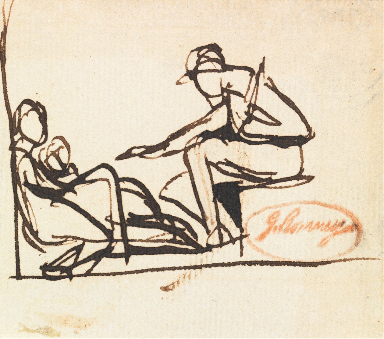 To siddende figurer af George Romney