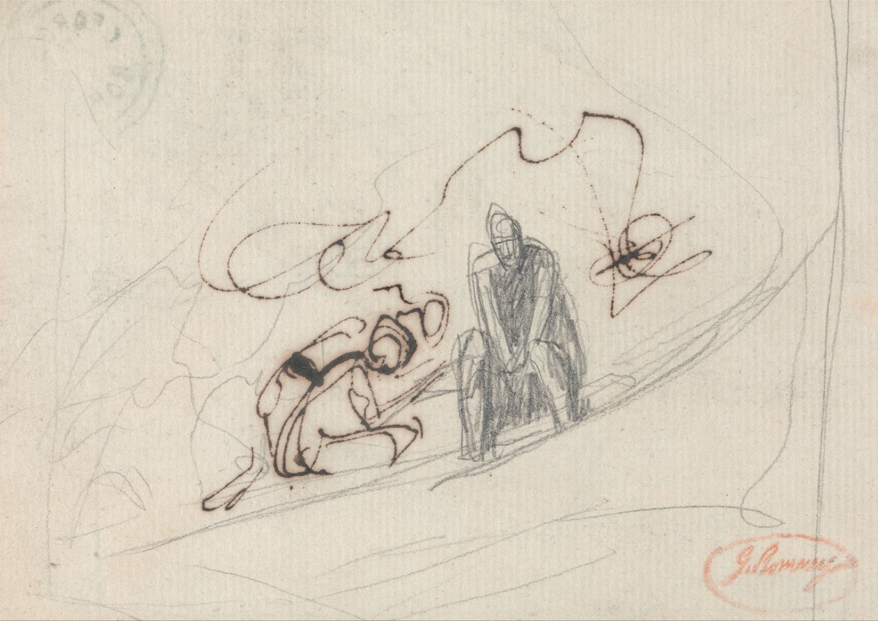 To siddende figurer af George Romney