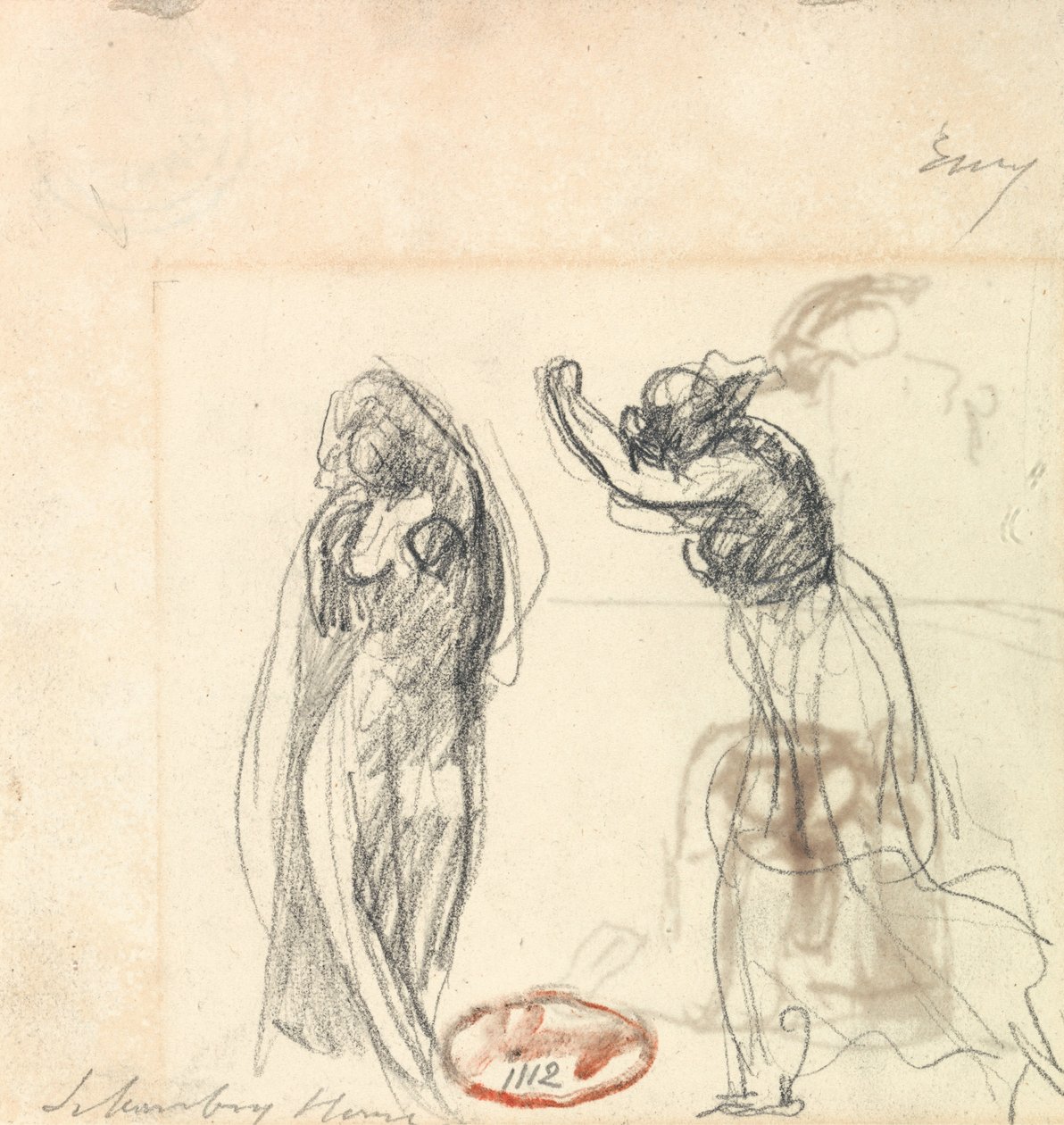 To skitser af en kvindelig figur af George Romney