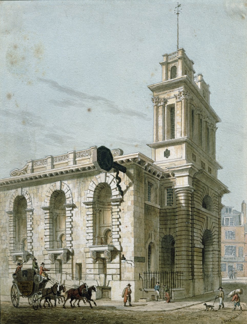 St. Mary Woolnoth: Lombard Street af George Shepherd