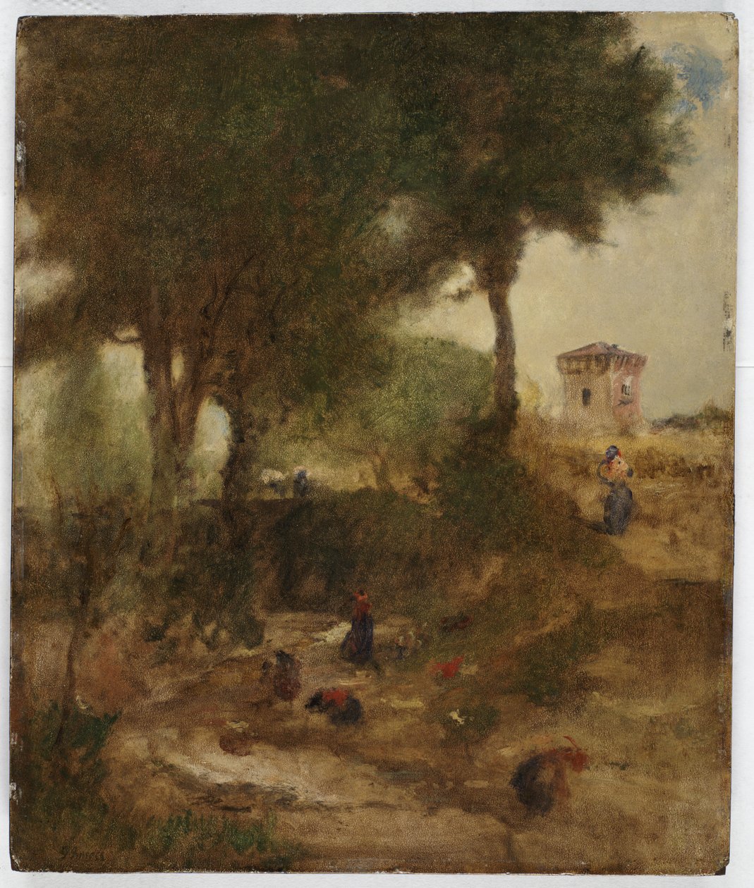 Skitse til Washing Day nær Perugia, 1873 af George Inness