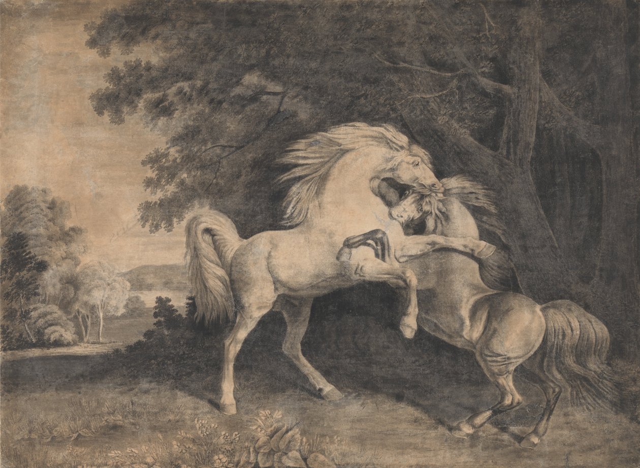 Heste kæmper af George Stubbs