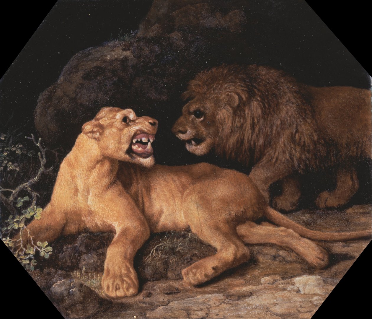 Løve og løvinde af George Stubbs