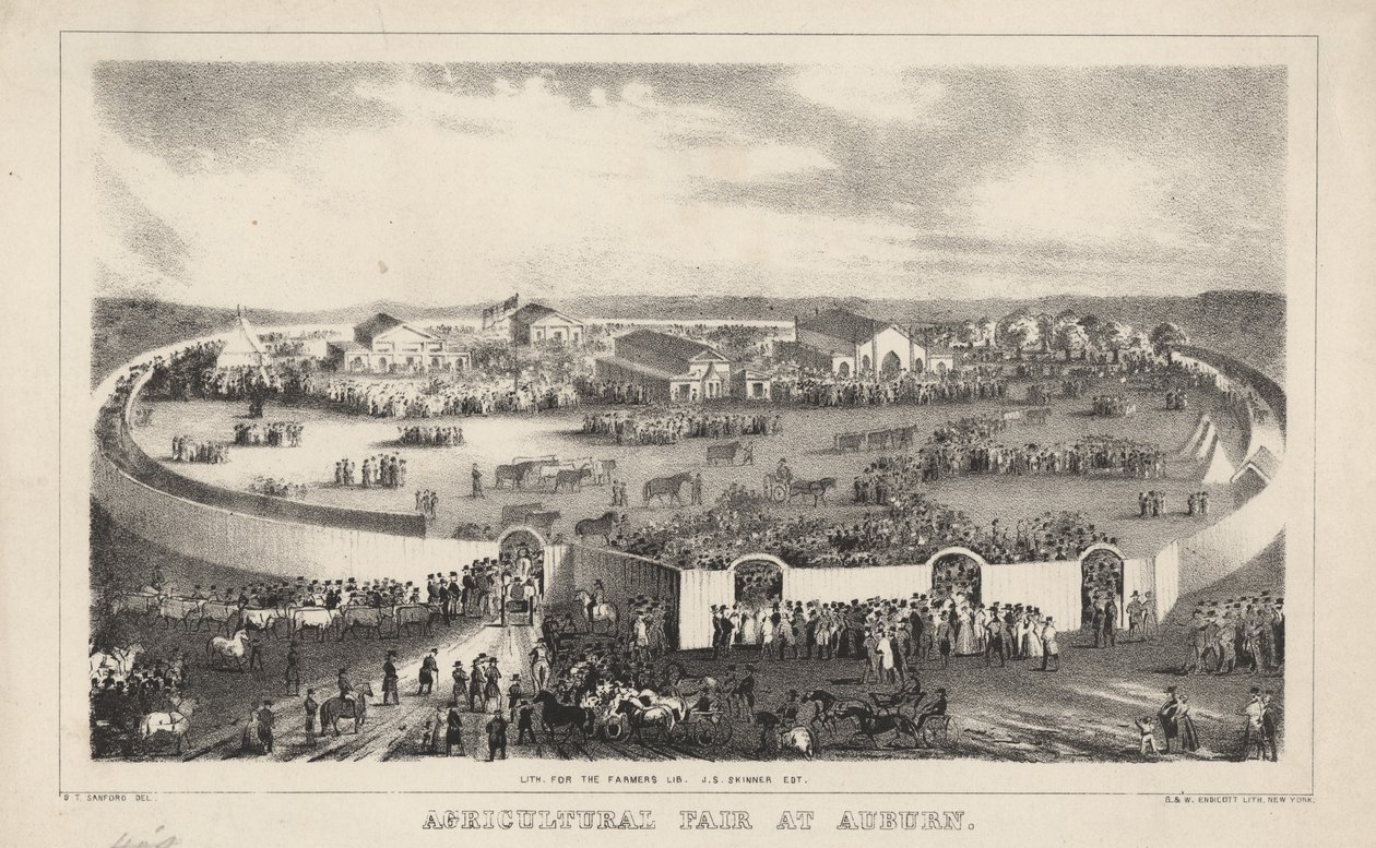 Landbrugsmesse i Auburn, litho af G. und W. Endicott, 1844 af George T. Sanford