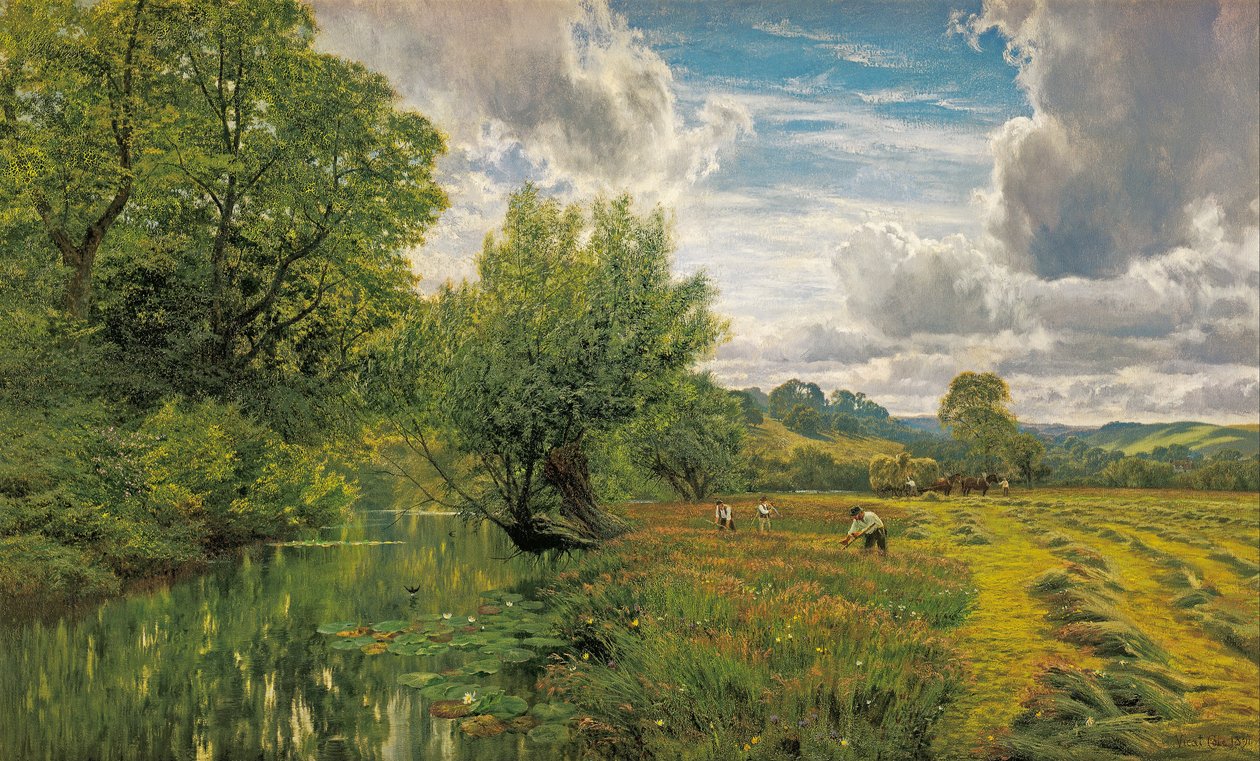 Hayfield, nær Days Lock, Oxon af George Vicat Cole