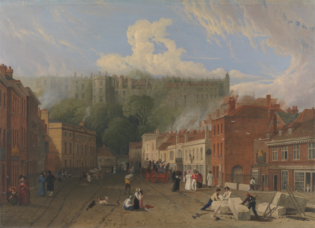 En udsigt over Thames Street, Windsor af George Vincent