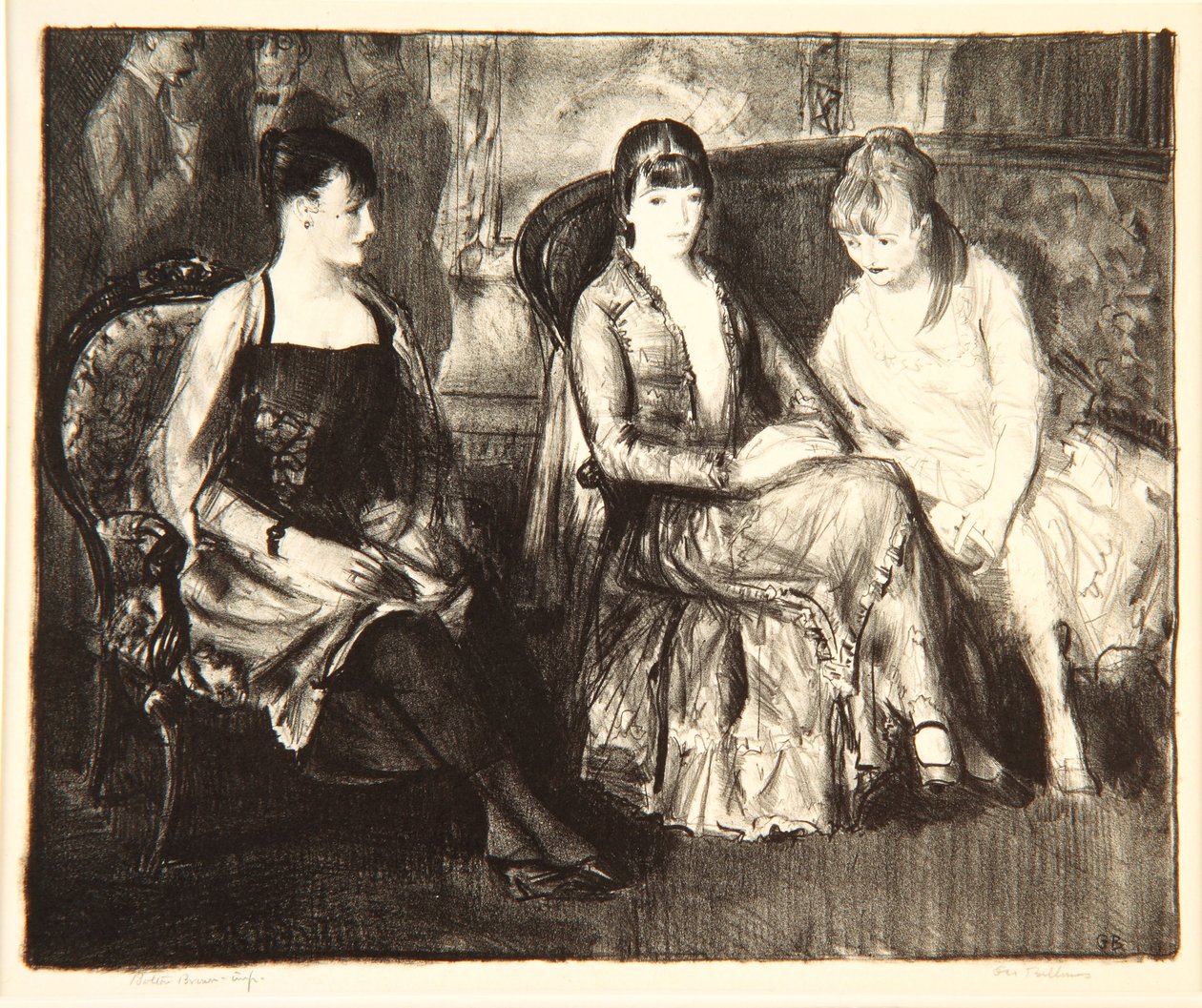 Elsie, Emma og Marjorie, 1921 af George Wesley Bellows