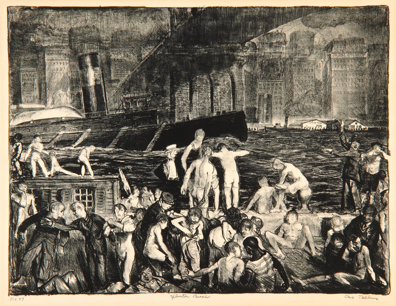 Splinter Beach, 1916 (litografi) af George Wesley Bellows