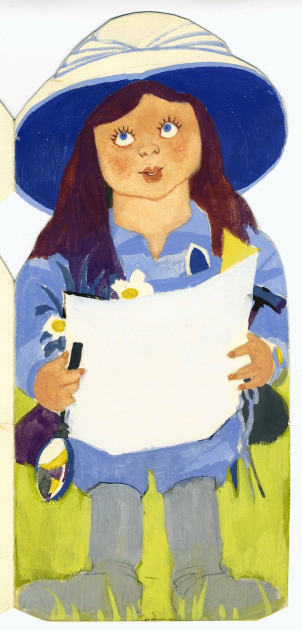 Kvinde (blyant og gouache på kort) af George Adamson