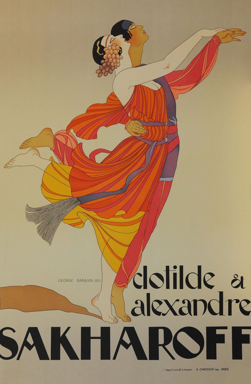 Clotilde og Alexandre Sakharoff, 1921. af George Barbier