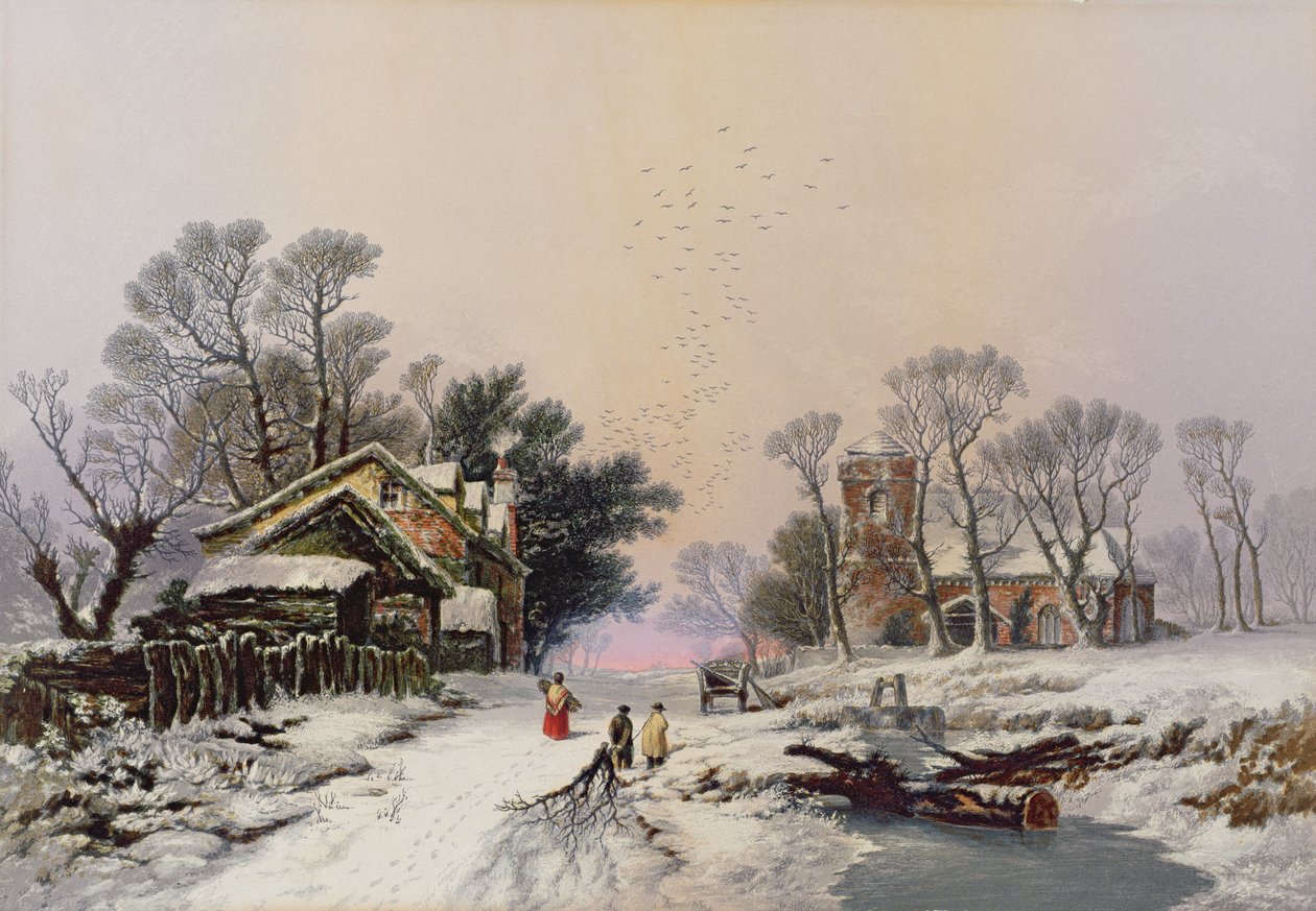 Vinter (print) (se også 46506) af George Baxter