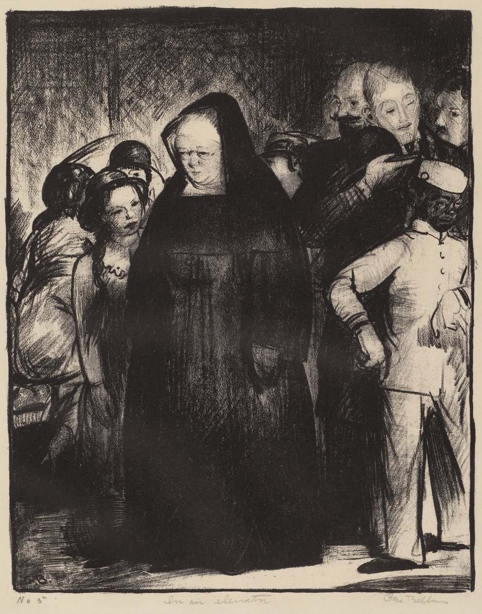I en elevator af George Bellows