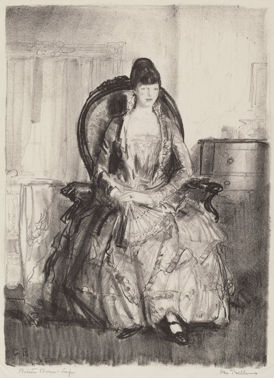 Dame med fan af George Bellows