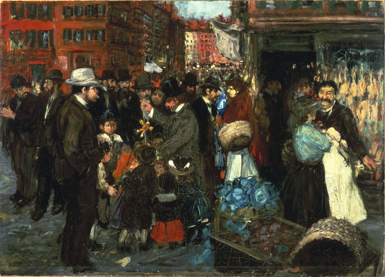 Gadescene (Hester Street) af George Benjamin Luks