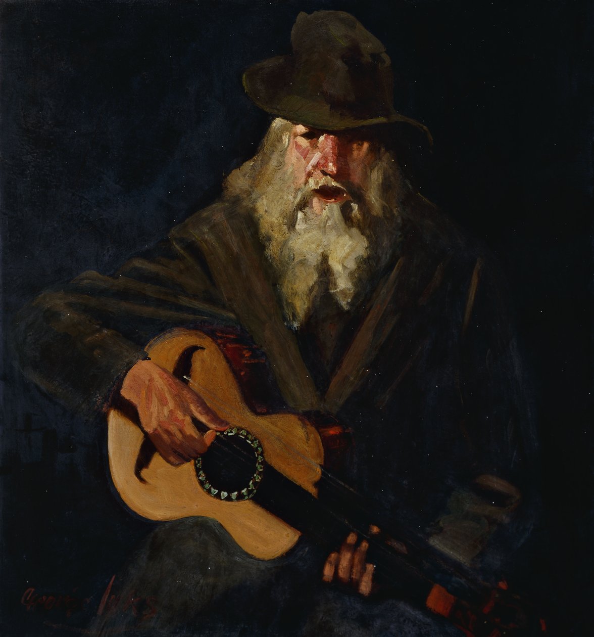 Hobo-musikeren af George Benjamin Luks