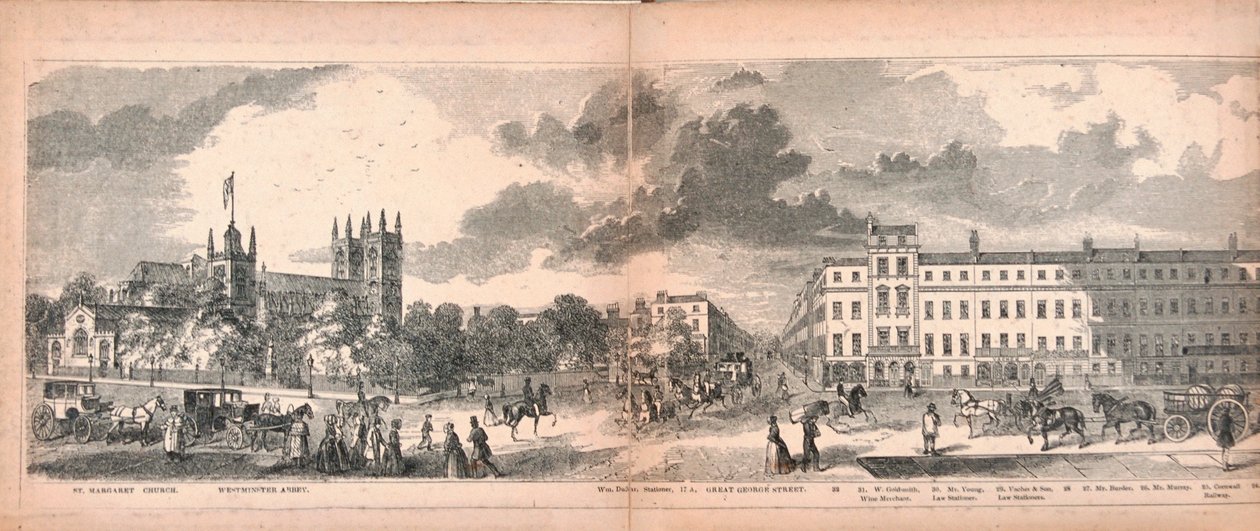 Panorama over London, 1849 af George C Leighton
