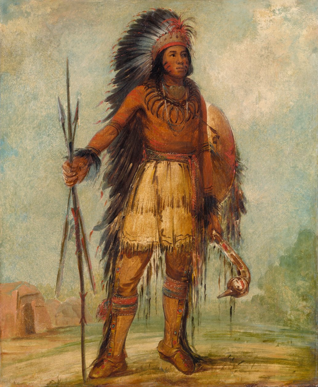 A-wun-ne-wa-be, Bird of Thunder, 1845. af George Catlin