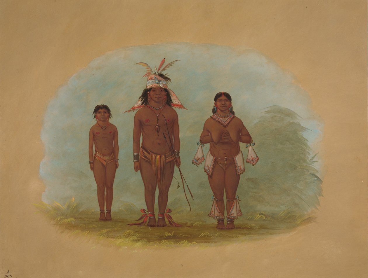 En Chetibo-familie, 18541869. af George Catlin