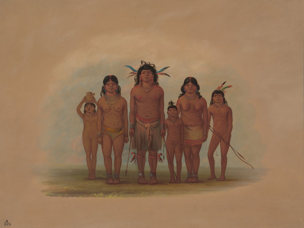 En Connibo indisk familie, 18541869. af George Catlin